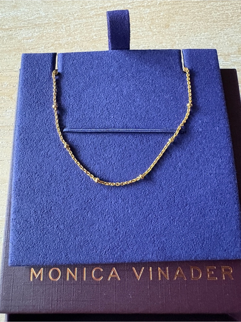 Monica Vinader gold beaded chain bracelet